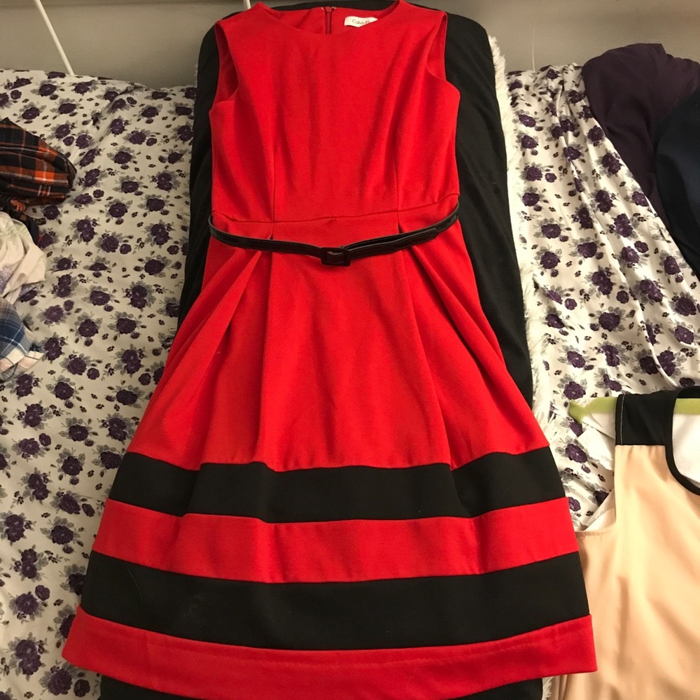 Red and black dress